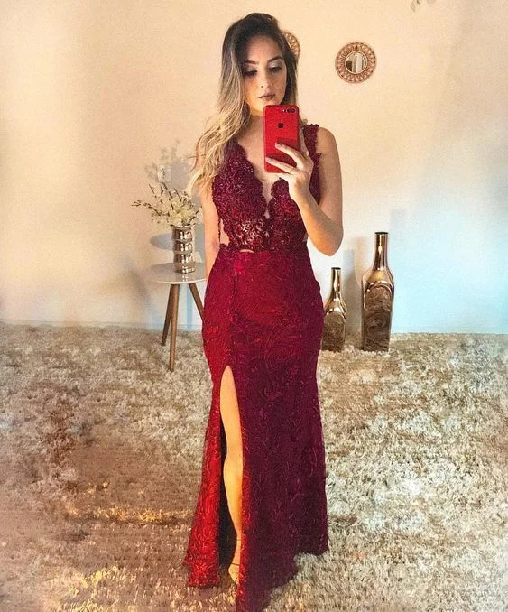 Chic and comfortable clothing for busy women A-Line V Neck Long Prom Dress With Lace cg14838 Chic and comfortable clothing for busy women A-Line V Neck Long Prom Dress With Lace cg14838