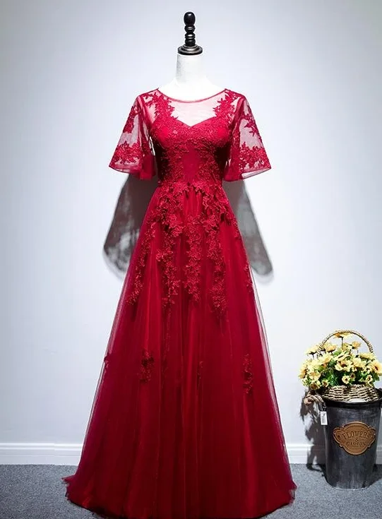 Discover the latest trends in women’s fashion Beautiful Red Short Sleeves Tulle Prom Dress, Red Long Evening Gown cg14912 Discover the latest trends in women’s fashion Beautiful Red Short Sleeves Tulle Prom Dress, Red Long Evening Gown cg14912