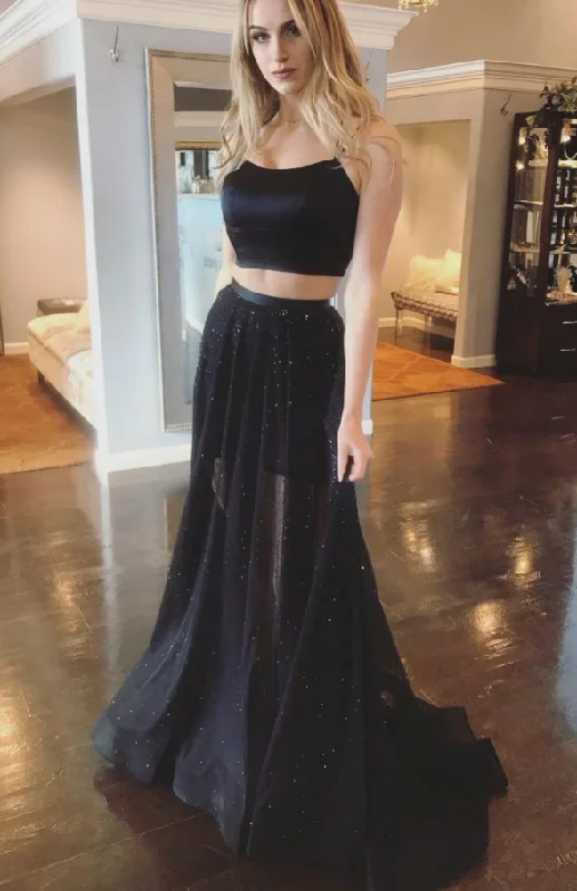 A perfect wardrobe for fashionable women Black two pieces tulle long prom dress black evening dress cg14869 A perfect wardrobe for fashionable women Black two pieces tulle long prom dress black evening dress cg14869