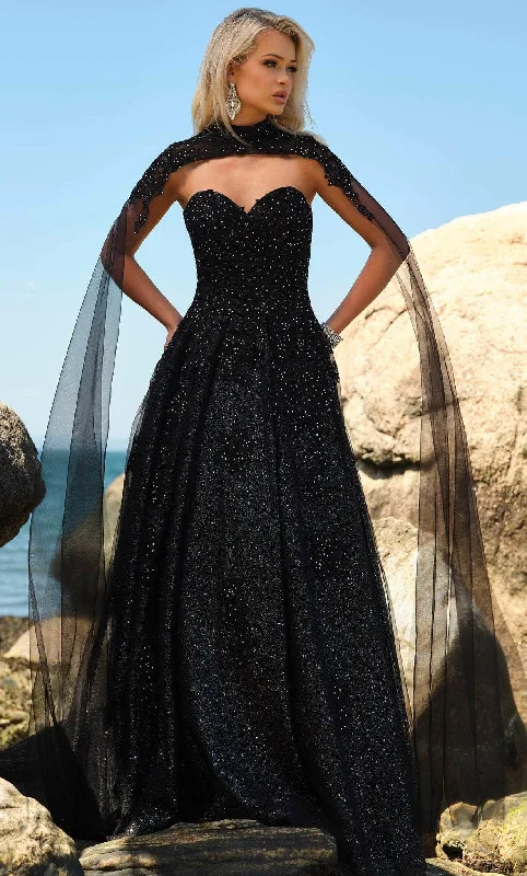 Find your perfect fit with stylish women’s clothing   Blush by Alexia Designs 5878 - Choker Side Cape Ballgown