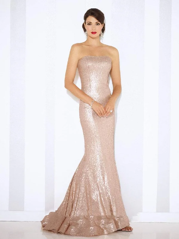 Curated collections of sophisticated women’s wear Mon Cheri Sequined Trumpet Gown in Champagne 116674 Curated collections of sophisticated women’s wear Mon Cheri Sequined Trumpet Gown in Champagne 116674