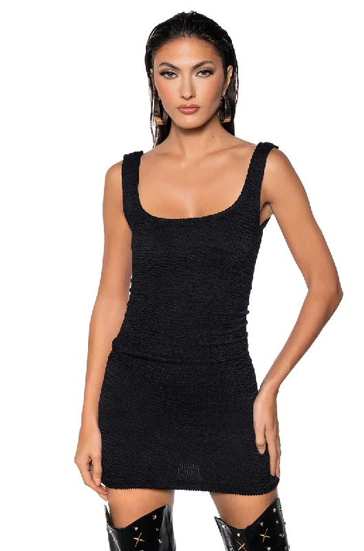 Dress to impress with elegant women’s wear   CINCH ME IN KNIT MINI DRESS