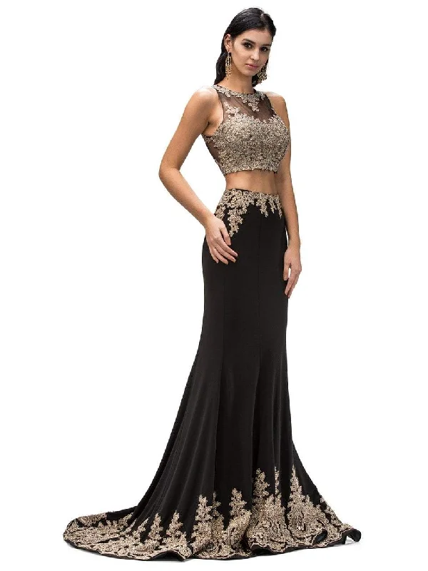 Versatile fashion for every type of woman Dancing Queen 9391 Gilded Lace High Neck Mermaid Dress in Peach Versatile fashion for every type of woman Dancing Queen 9391 Gilded Lace High Neck Mermaid Dress in Peach