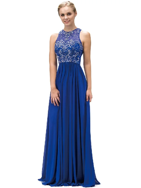 Effortlessly chic outfits for the modern woman Dancing Queen Crystal Ornate Illusion Gown in Royal Blue 9327 Effortlessly chic outfits for the modern woman Dancing Queen Crystal Ornate Illusion Gown in Royal Blue 9327