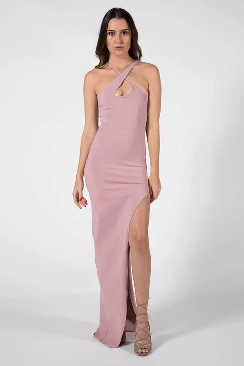 Fashion-forward styles that make a statement   Donna Mizani X Front High Slit Dress