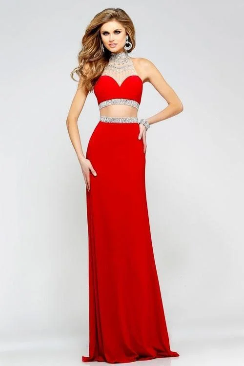 Chic, modern looks for the stylish woman   Faviana S7511 Embellished Two Piece A-Line Gown - 1 pc Red in Size 4 Available
