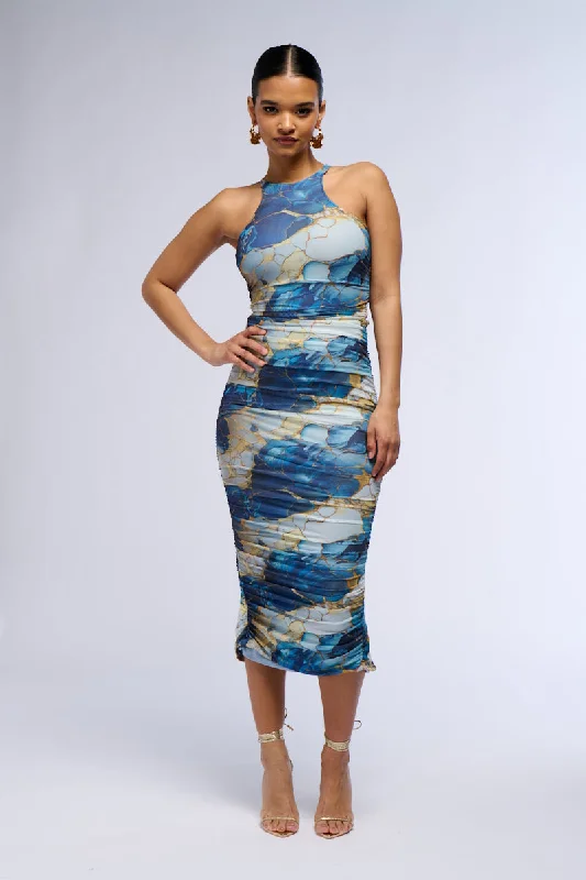 Uncover unique pieces for your perfect wardrobe   LORRAINE PRINTED MESH MIDI DRESS
