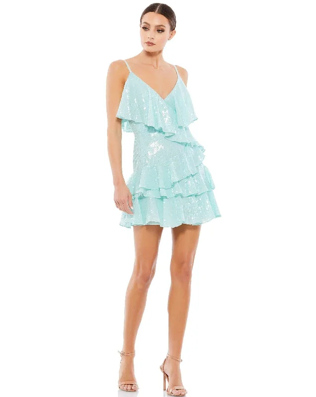 Sustainable fashion for stylish women Mac Duggal 10569 Short Spaghetti Strap Prom Dress Sustainable fashion for stylish women Mac Duggal 10569 Short Spaghetti Strap Prom Dress
