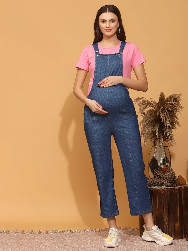 Feminine silhouettes for the modern woman   Maternity Denim Dungarees
