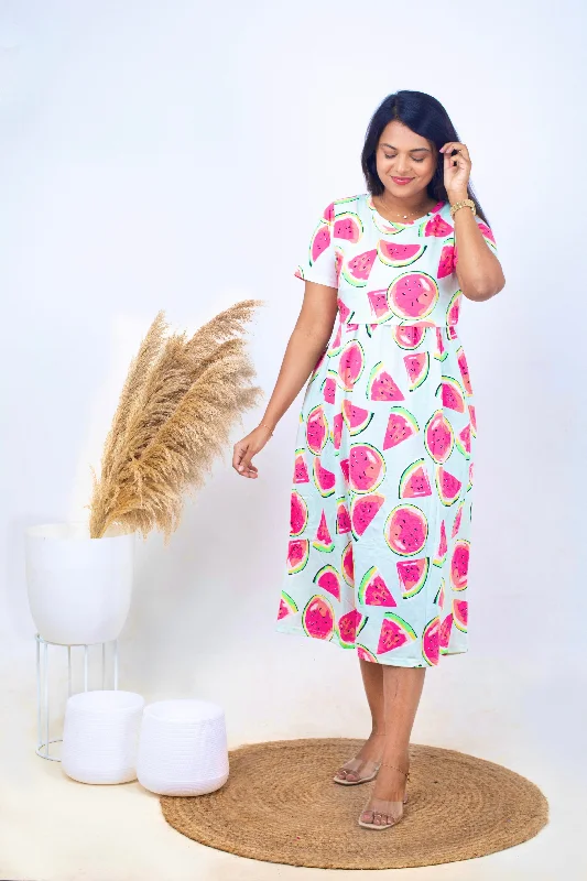 Women’s clothing that combines comfort and style   Midi Watermelon Light Weight dress
