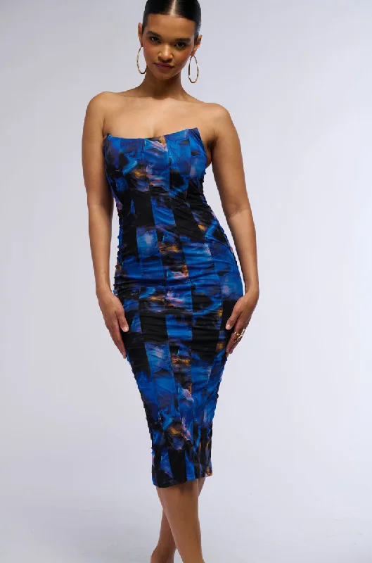 The ultimate destination for women’s clothing   MIDNIGHTS PRINTED MESH MIDI DRESS