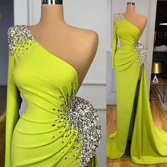 Latest fashion trends for modern women One Shoulder Mermaid Prom Dresses 2021 Arabic Glitter Beaded Side Split Evening Gowns Satin Custom Women Formal Dress cg14812 Latest fashion trends for modern women One Shoulder Mermaid Prom Dresses 2021 Arabic Glitter Beaded Side Split Evening Gowns Satin Custom Women Formal Dress cg14812