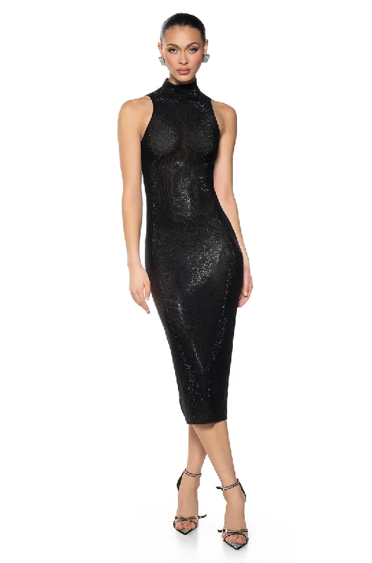 Affordable fashion that looks high-end   SHOWSTOPPER OPEN BACK MIDI DRESS