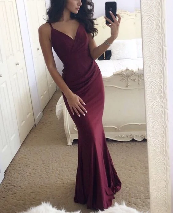Women’s clothing that combines comfort and style   V Neck Mermaid Prom Dress    cg14882