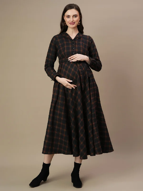 Express your style with fashionable women’s clothing   Woolen Maternity Maxi Dress