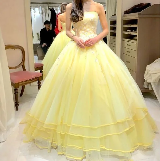 Essential women’s clothing for every season Yellow Strapless Ball Gown , Evening Dress,Long Prom Dress cg14891 Essential women’s clothing for every season Yellow Strapless Ball Gown , Evening Dress,Long Prom Dress cg14891
