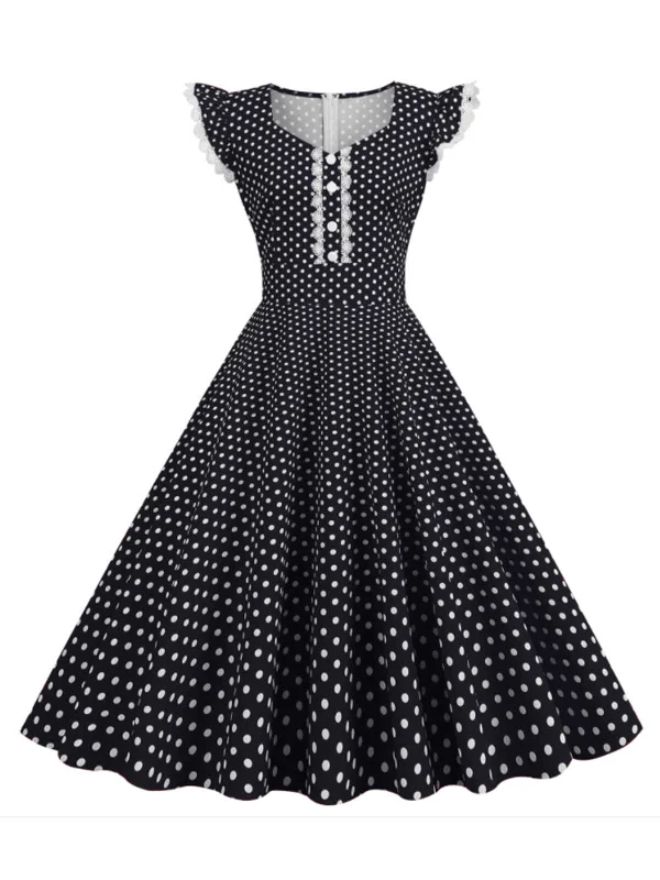 Fashion pieces that complement every woman’s style Black 1950s Polka Dots Ruffles Dress Fashion pieces that complement every woman’s style Black 1950s Polka Dots Ruffles Dress