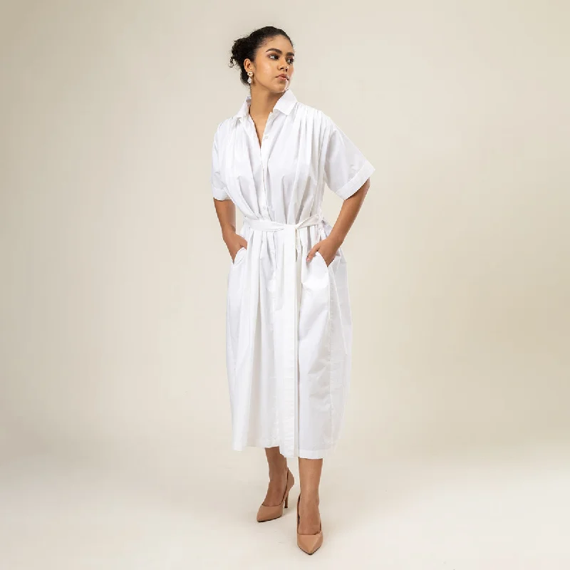 Summer-ready fashion for stylish women Cotton Solid Dress For Women | Oversized | White Summer-ready fashion for stylish women Cotton Solid Dress For Women | Oversized | White