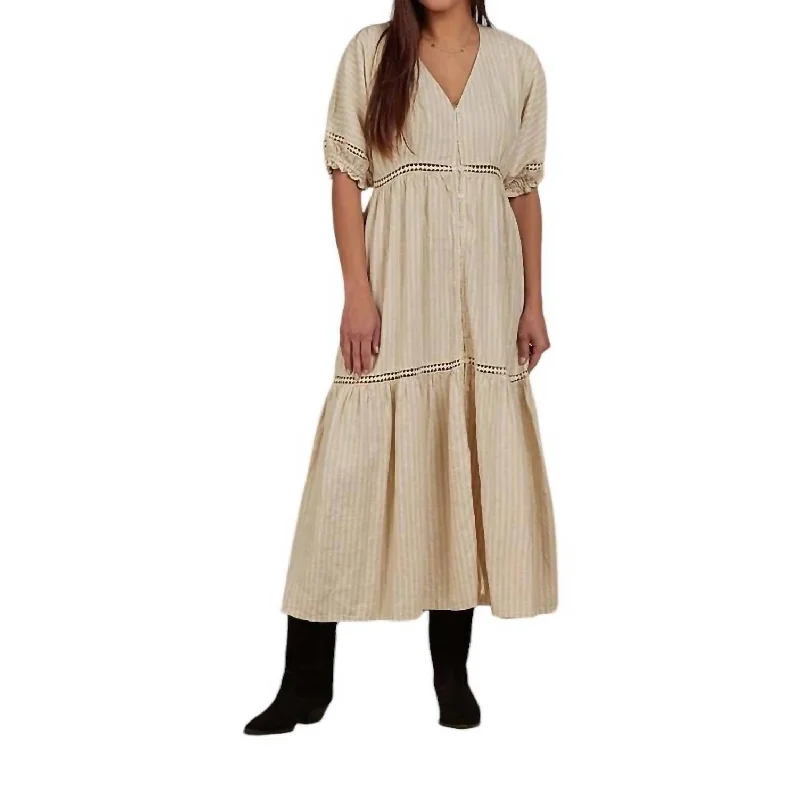 Casual outfits that elevate your style   Mandi Dress In Champagne Stripe