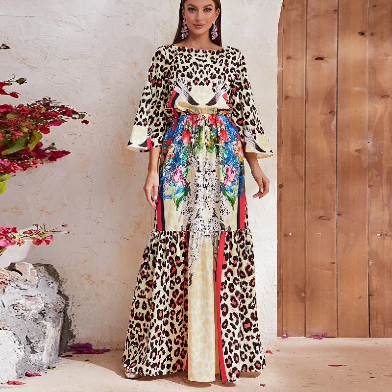 Create a timeless wardrobe with fashionable pieces NiDELL Mid-Dongfeng Best-Selling Dress Spot Chic Printed round Neck Wrist-Length Sleeve Long Dress-Sswl023 Create a timeless wardrobe with fashionable pieces NiDELL Mid-Dongfeng Best-Selling Dress Spot Chic Printed round Neck Wrist-Length Sleeve Long Dress-Sswl023
