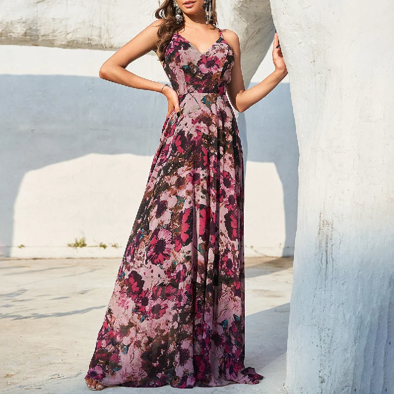 Affordable fashion that looks high-end NiDELL Popular Halter Skirt Backless Seaside Vacation Waist Trimming Slimming Skirt Floral Skirt Cross-Border Dress-Jc189 Affordable fashion that looks high-end NiDELL Popular Halter Skirt Backless Seaside Vacation Waist Trimming Slimming Skirt Floral Skirt Cross-Border Dress-Jc189