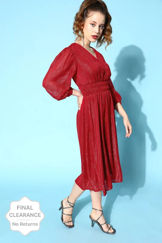 Refresh your wardrobe with stylish women’s outfits plusS Attractive Red Solid Pleated Form Dress Refresh your wardrobe with stylish women’s outfits plusS Attractive Red Solid Pleated Form Dress