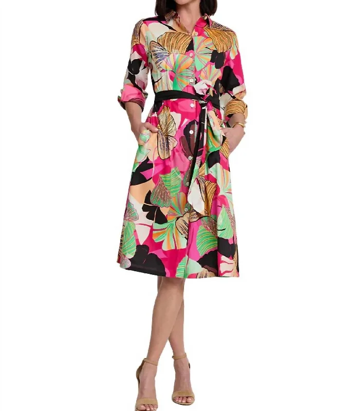 Essential women’s clothing for every season Three-Fourth Sleeve Dress In Gingko Multi Essential women’s clothing for every season Three-Fourth Sleeve Dress In Gingko Multi