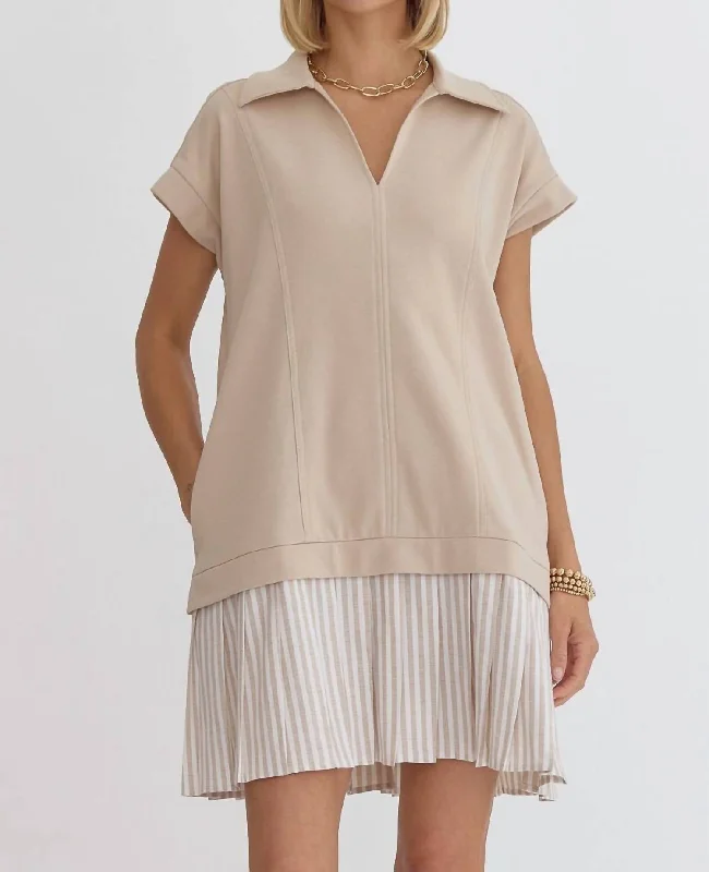 Find your perfect fit with stylish women’s clothing   Twofer Dress In Tan