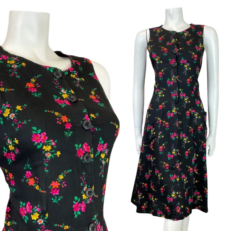 Effortlessly chic outfits for the modern woman VINTAGE 60s 70s BLACK PINK GREEN DITSY FLORAL SLEEVELESS SUMMER DRESS 10 Effortlessly chic outfits for the modern woman VINTAGE 60s 70s BLACK PINK GREEN DITSY FLORAL SLEEVELESS SUMMER DRESS 10