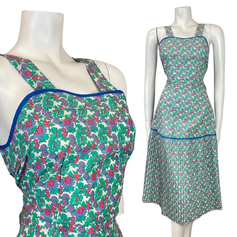Fashionable clothing to fit every body type VINTAGE 60s 70s GREEN BLUE RED LEAFY FLOWER BERRY PLEATED APRON SUN DRESS 8 Fashionable clothing to fit every body type VINTAGE 60s 70s GREEN BLUE RED LEAFY FLOWER BERRY PLEATED APRON SUN DRESS 8