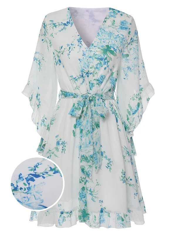 Fashion pieces that complement every woman’s style White 1960s Floral Chiffon V-Neck Dress Fashion pieces that complement every woman’s style White 1960s Floral Chiffon V-Neck Dress
