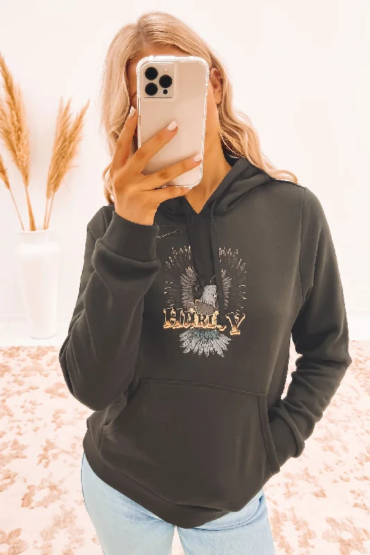 Stylish women’s clothing designed for comfort   Authentic Hooded Fleece Raven