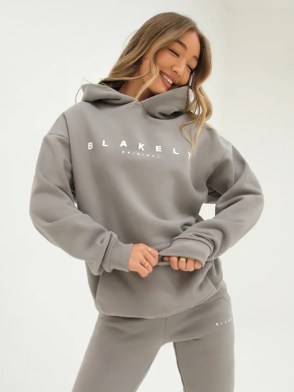 Elegant casual clothing for modern women   Composure Oversized Hoodie - Neutral Grey