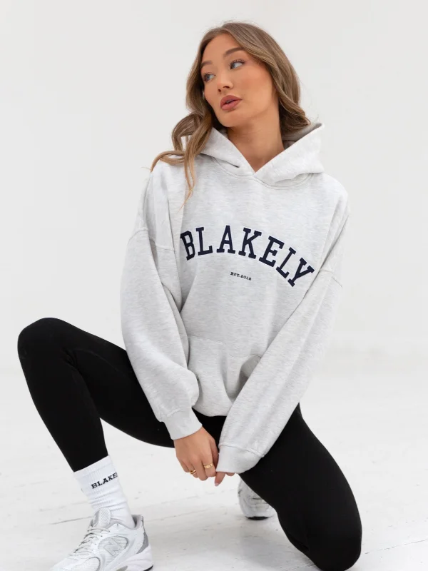 Step up your style with trendy women’s clothing Varsity Oversized Hoodie - Marl White Step up your style with trendy women’s clothing Varsity Oversized Hoodie - Marl White