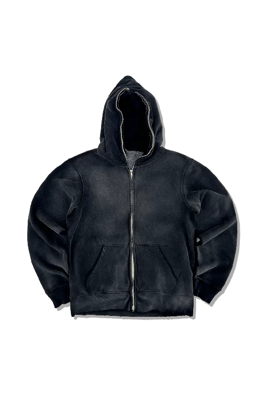 Chic, modern looks for the stylish woman Exclusive Full Zip Body Bag Hoodie - Distressed+Smoked Anthracite Chic, modern looks for the stylish woman Exclusive Full Zip Body Bag Hoodie - Distressed+Smoked Anthracite