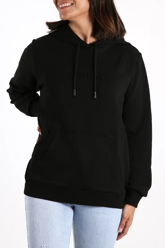 Bold and sophisticated looks for every woman   Mossman Embossed Logo Hoodie Black