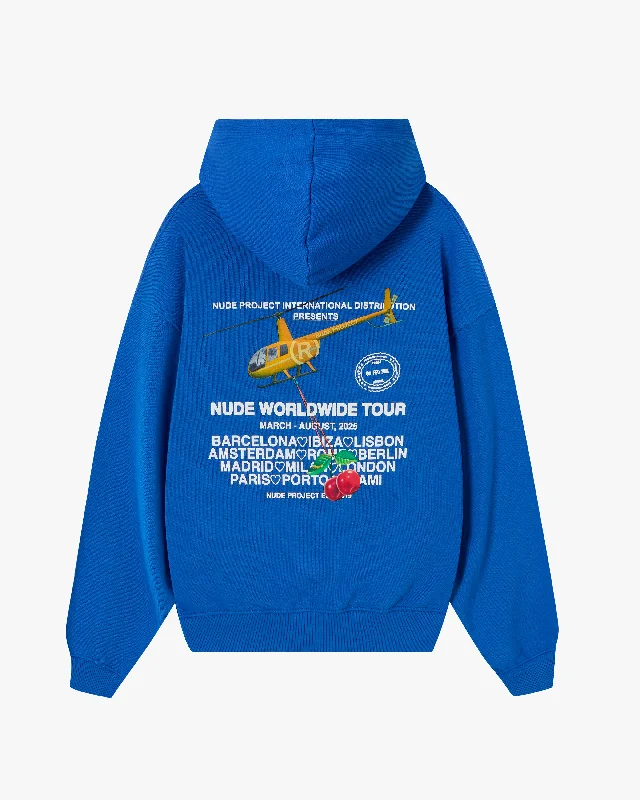 Affordable fashion that looks high-end   NUDE TOUR HOODIE BLUE