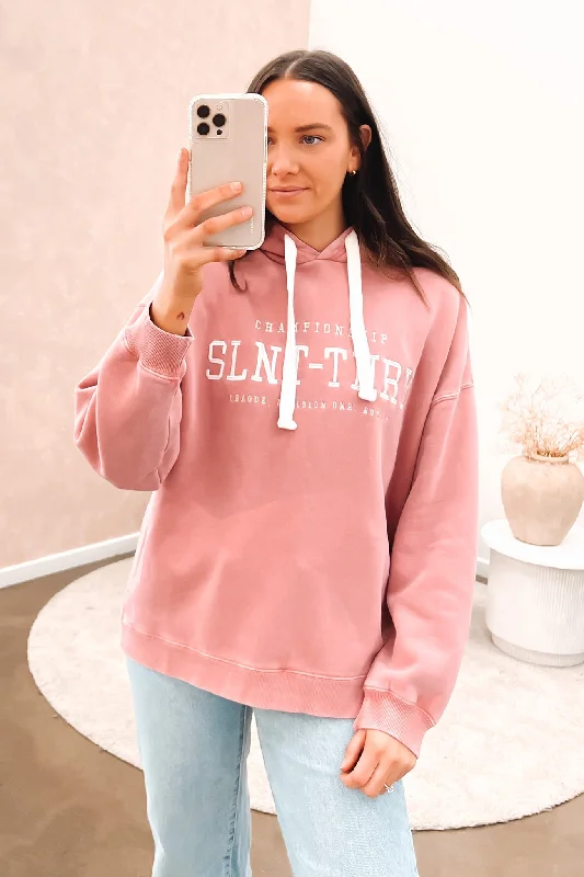 Comfortable yet stylish outfits for women on the go   Varsity Hoody Rose