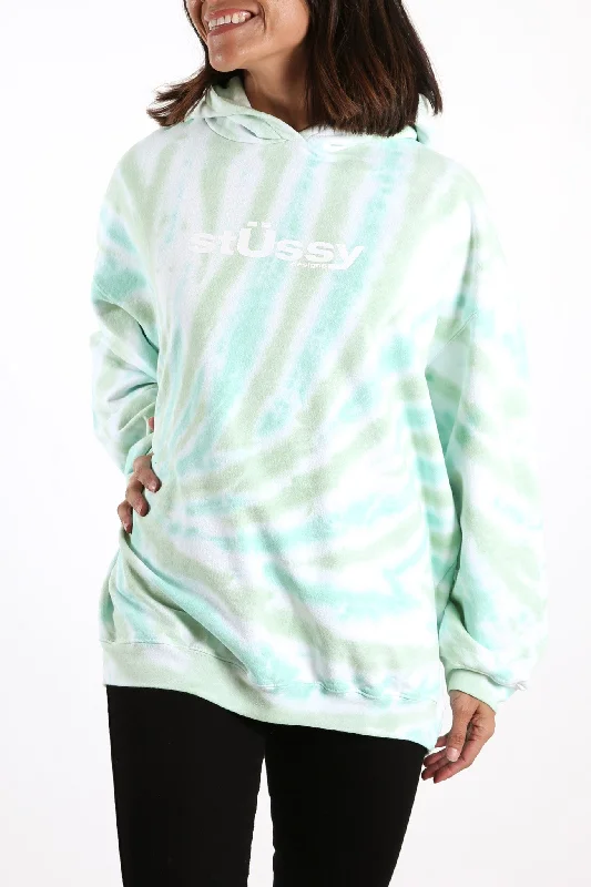 Bold and sophisticated looks for every woman   Warped Tie Dye Hood Green