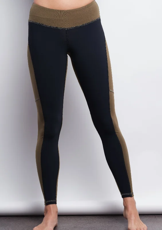 Curated collections for modern, fashionable women   Black/Olive Two-Tone Legging