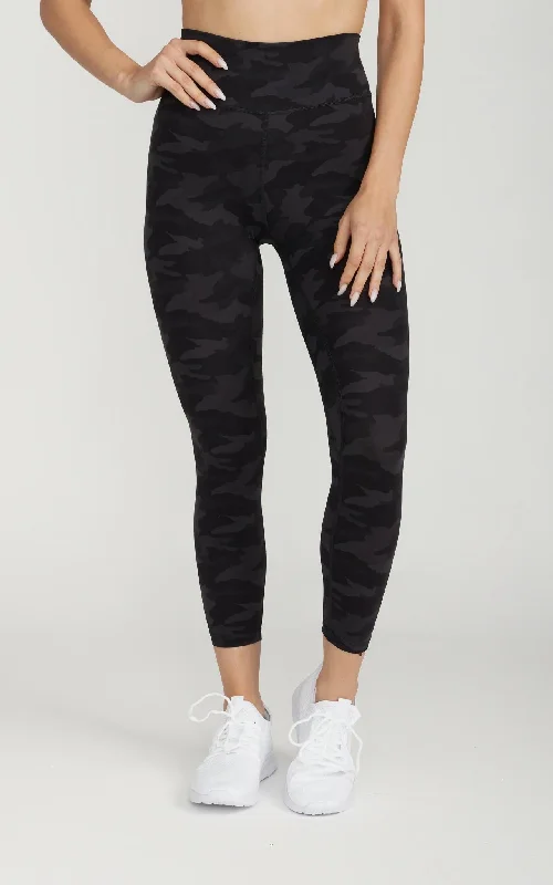 Comfortable yet stylish outfits for women on the go   Bliss Legging 23" in Black Camo
