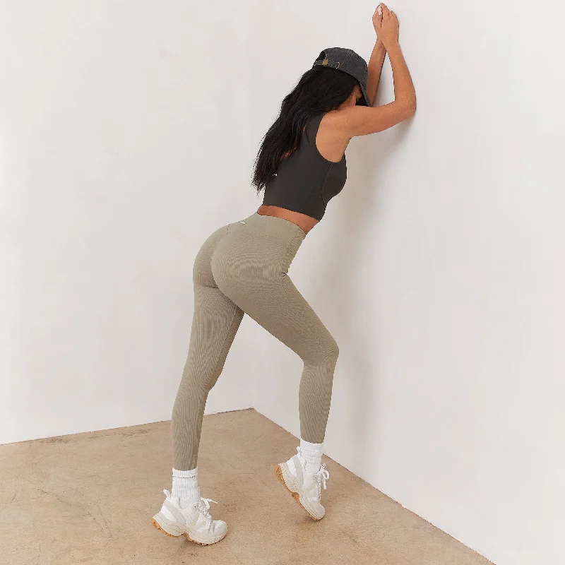 Elegant and comfortable women’s fashion wear   Cosy Ribbed Leggings - Dune