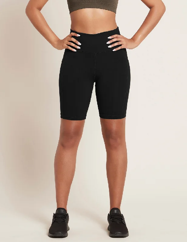 Feminine and fashionable clothing for every wardrobe Motivate 8" High-Waist Shorts - Black Feminine and fashionable clothing for every wardrobe Motivate 8" High-Waist Shorts - Black
