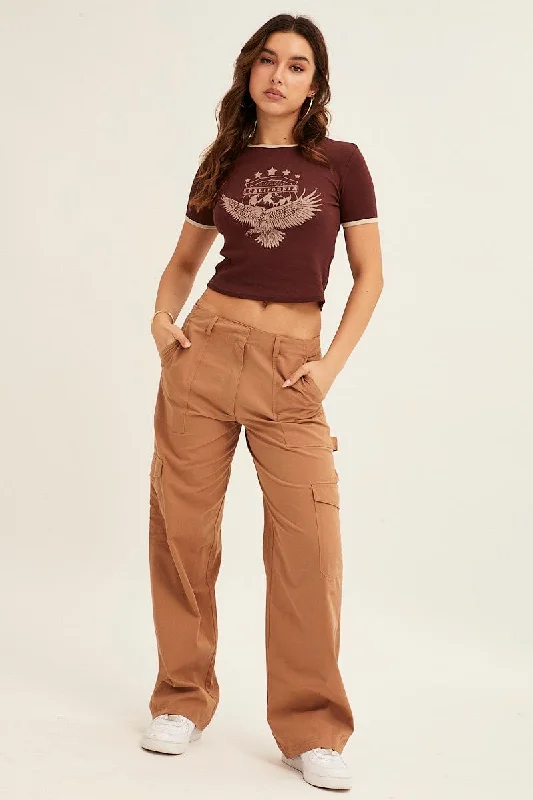 Express your style with fashionable women’s clothing   Beige Cargo Pant Mid Rise