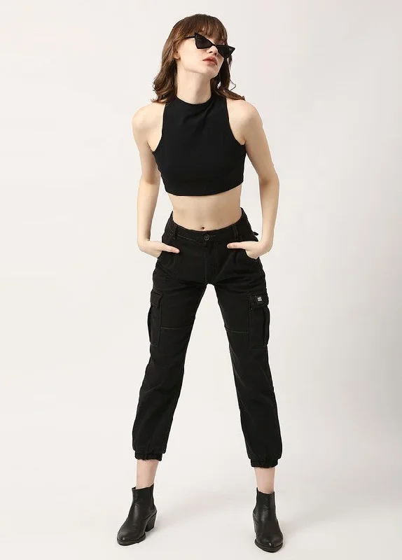 Essential women’s clothing for every season   Black Zurich Cotton Denim Jogger