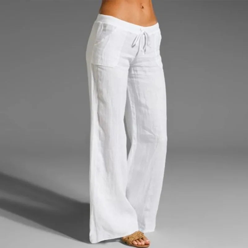 Stylish plus-size clothing for women Women's Cotton Drawstring Loose Fashion Designer Linen Pants Stylish plus-size clothing for women Women's Cotton Drawstring Loose Fashion Designer Linen Pants