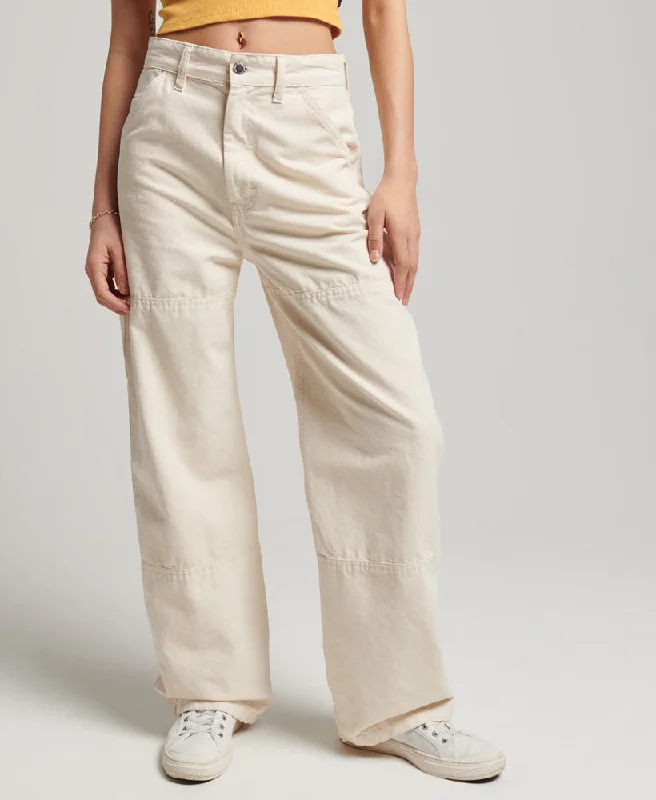 Stylish and comfortable outfits for women   Vintage Wide Carpenter Pants | Oatmeal