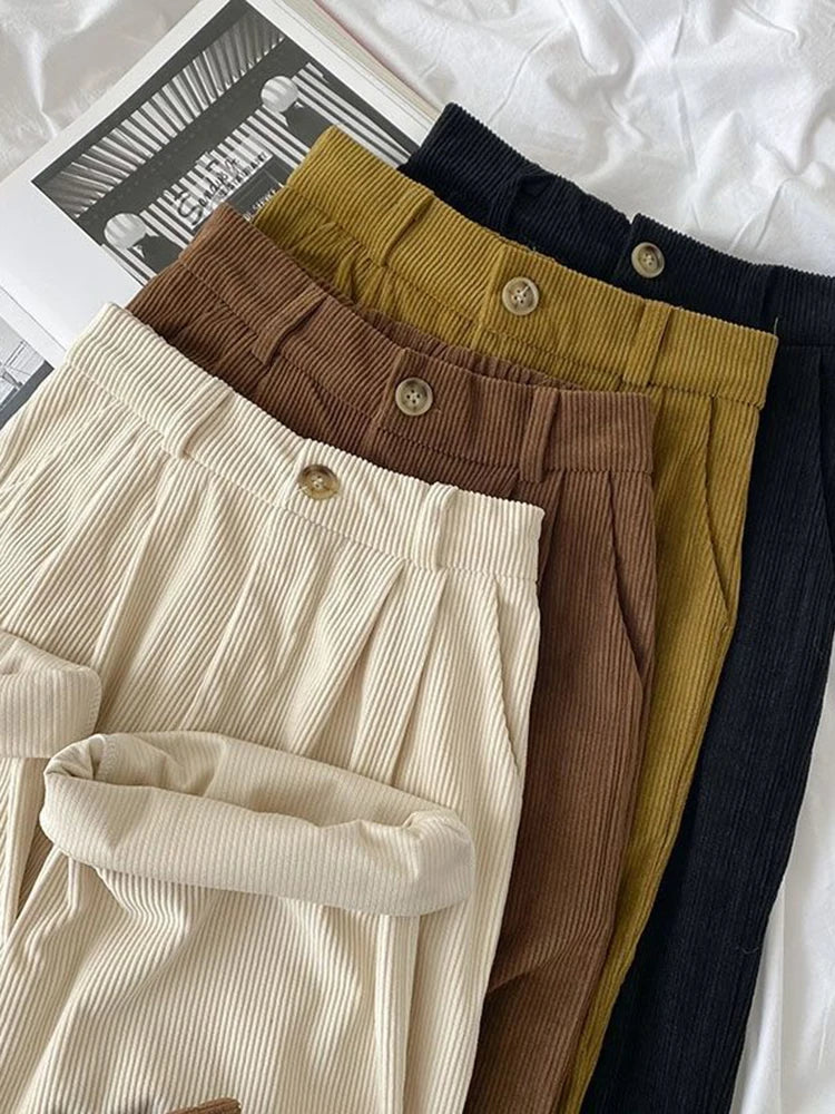 Clothing that’s as bold as you are Women's Baggy Wide High Waist Fashion Designer Corduroy Pants Clothing that’s as bold as you are Women's Baggy Wide High Waist Fashion Designer Corduroy Pants