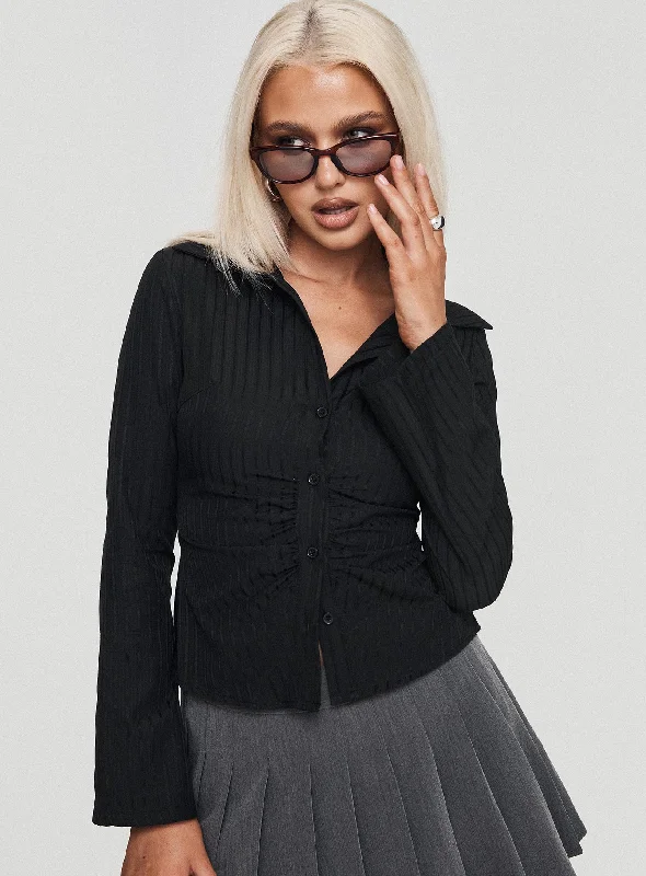 Bold and beautiful clothing for every woman   Ambrose Shirt Black Stripe
