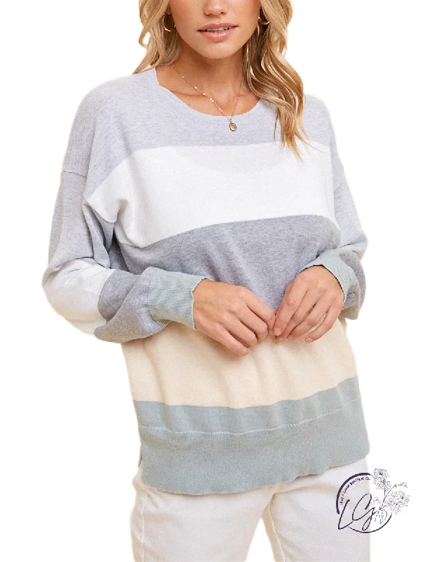 Elegant casual clothing for modern women   My Sunshine Color Block Sweater